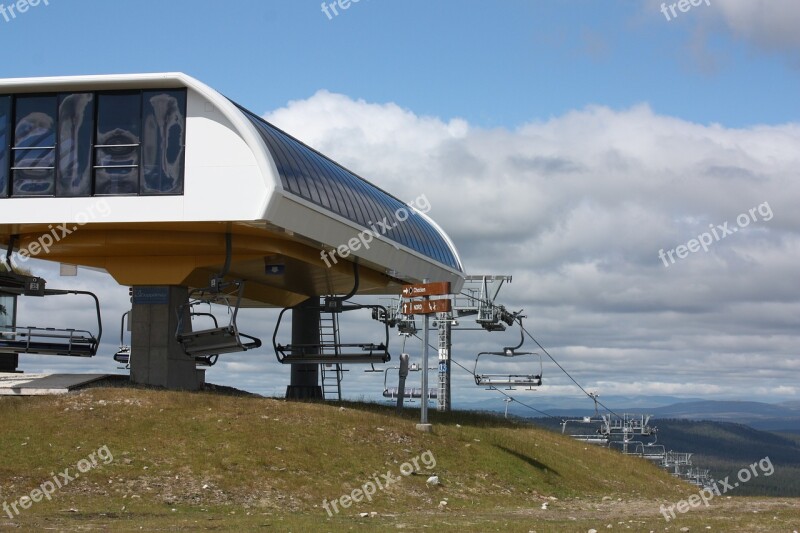 Ski Lift Sweden Summer Scandinavia Free Photos