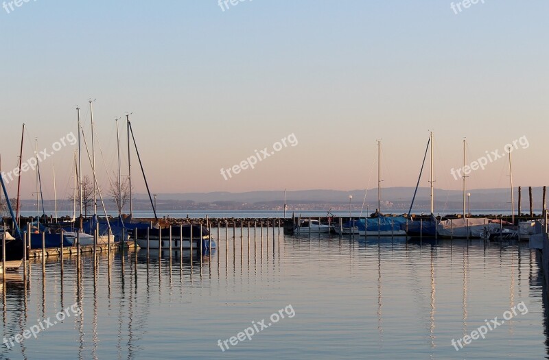 Morgenstimmung Morning Light Boat Harbour Mood Sky