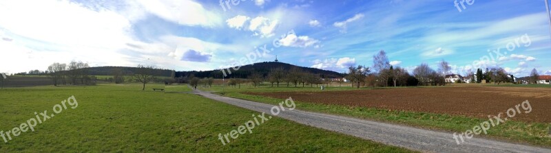 Dünsberg Landscape Mountain Sky Grass