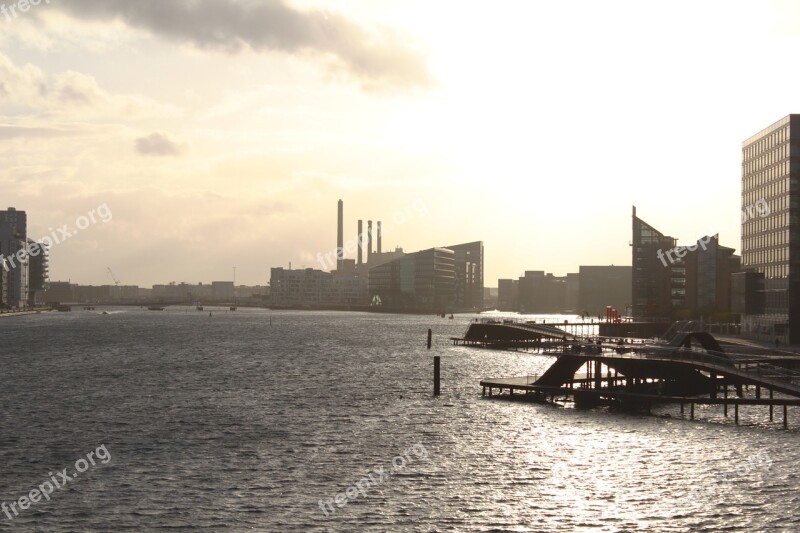 Copenhagen Sun Clouds Evening River