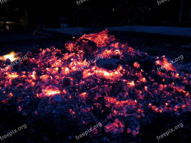 Embers Fire Flame Hot Campfire