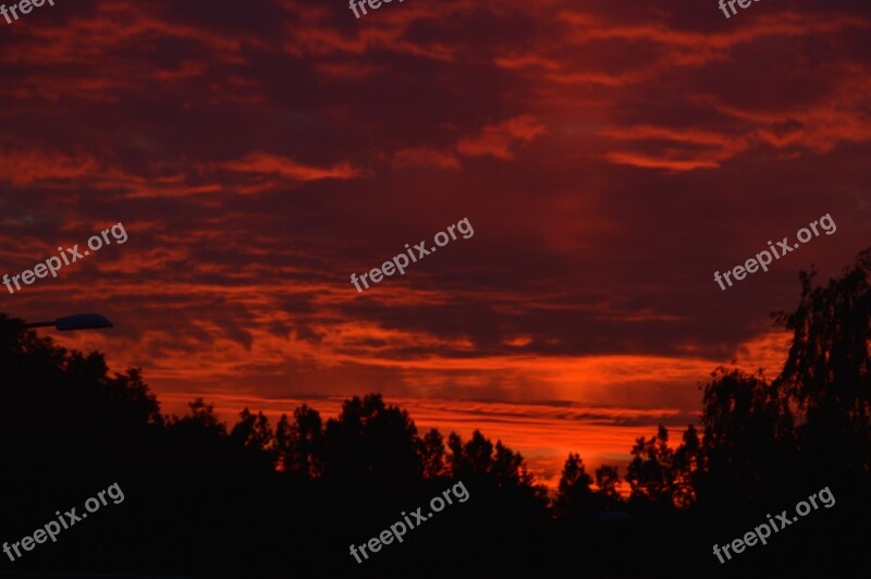 Sky Sunset Clouds Sol Denmark