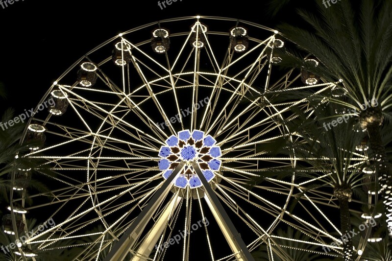 Ferris Wheel Ride Night Fun Amusement