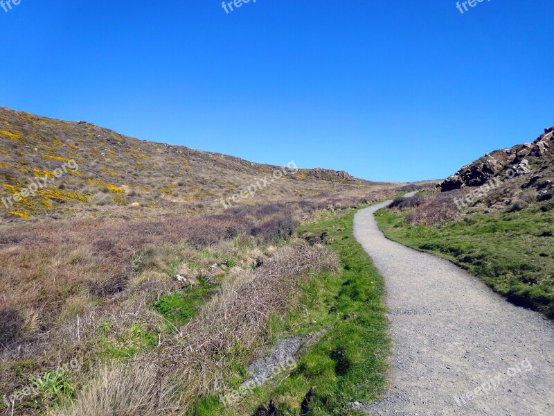 Away Landscape Nature Meadow Blue Sky