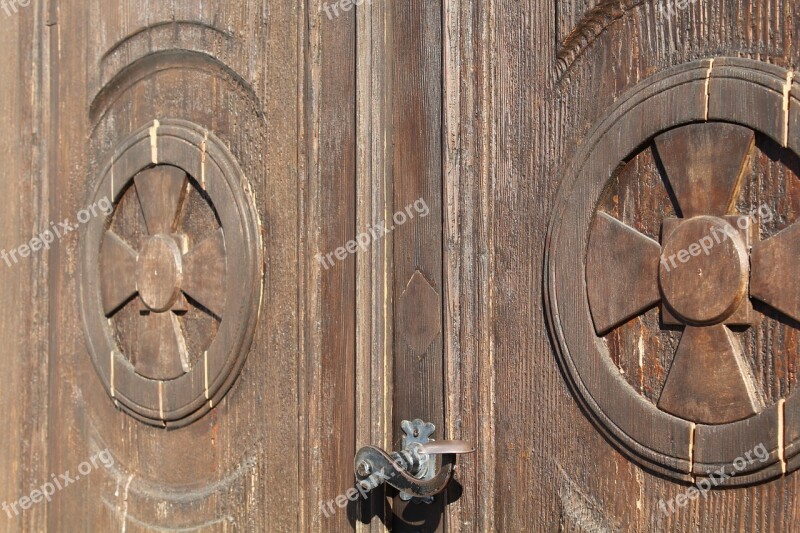 Door Wooden Door Crosses Handle Church