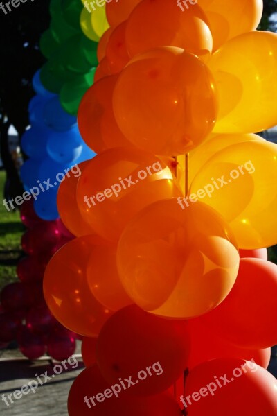 Balloons Yellow Green Blue Red