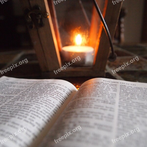 Bible Candle Lighting Read Book