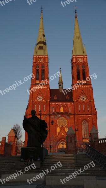 Basilica Church Sunset Architecture Rybnik