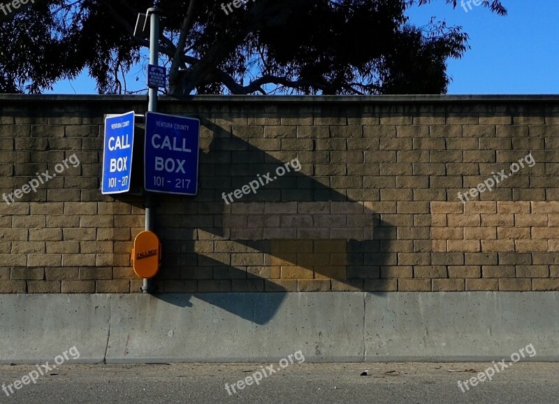 Call Box Freeway Interstate Road Sign Emergency