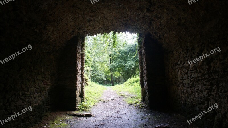 Passage Wall Forest Path Dark