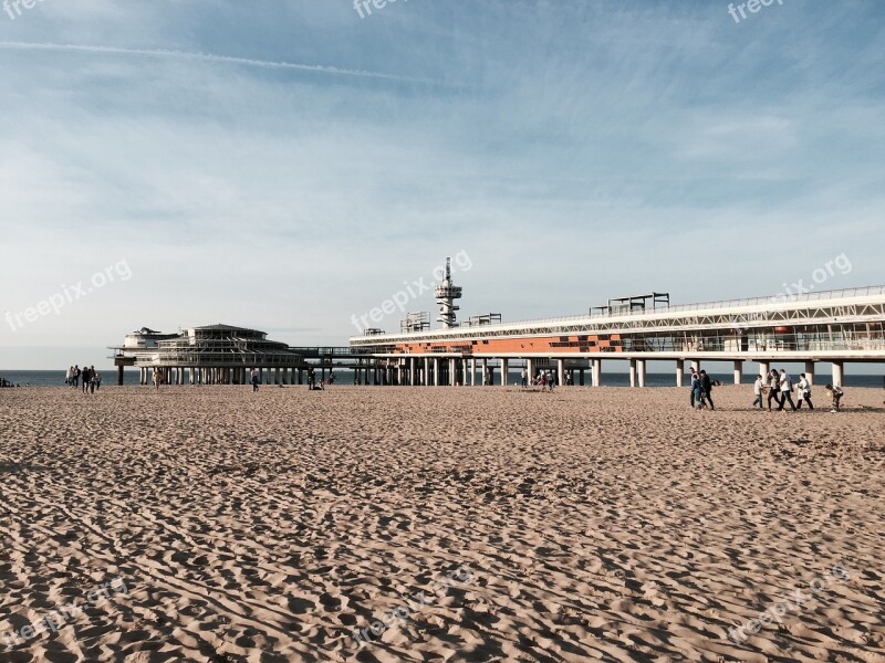 Scheveningen Pier Beach Sea Coast