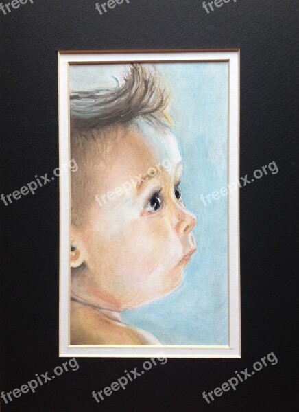 Pastel Drawing Baby Art Design