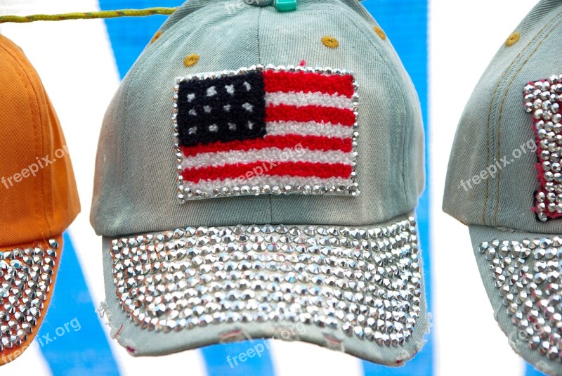 Caps Usa Flag Diamonds Free Photos