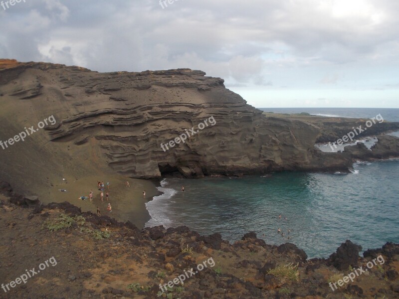 Green Sands Papakōlea Beach Hawaii Big Island Cinder Cone