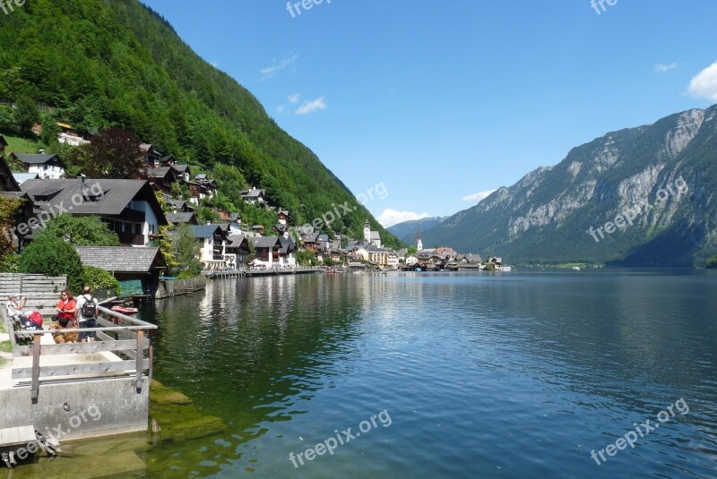 Hallstatt Austria Europe Landscape Village