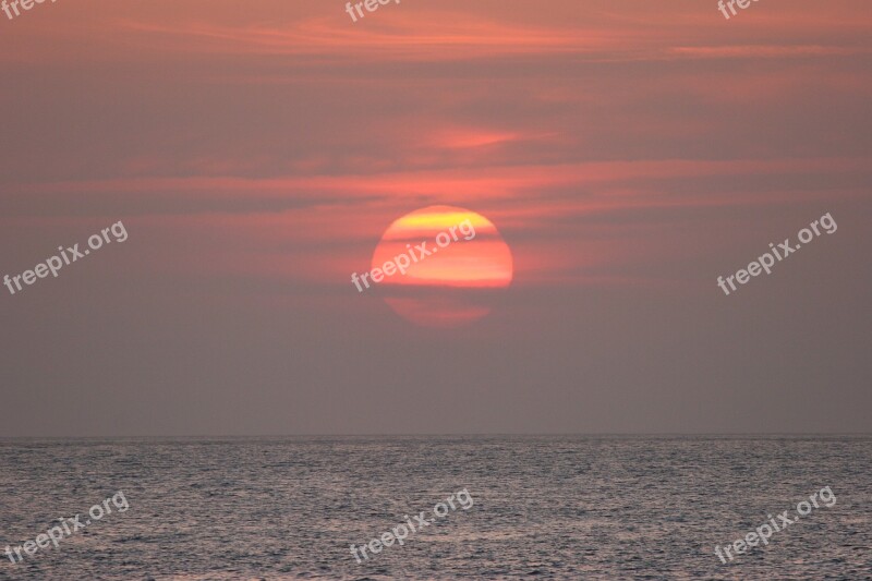 Sunset Sea Sun Nature Sun And Sea