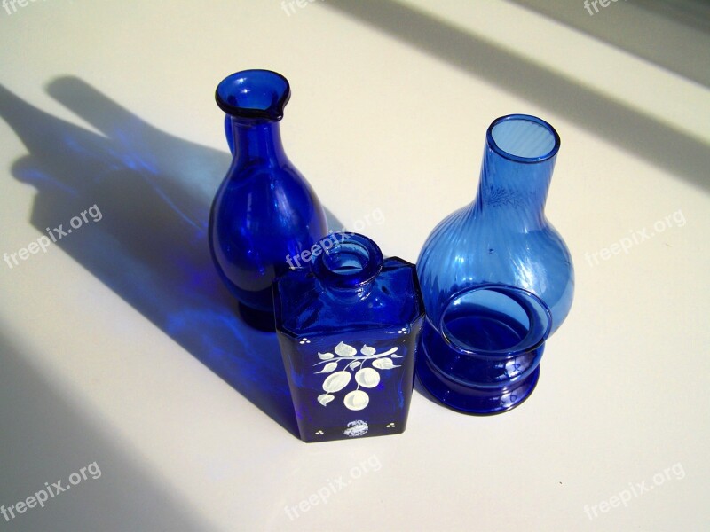 Blue Glass Objects Light Shadow Ornaments Free Photos