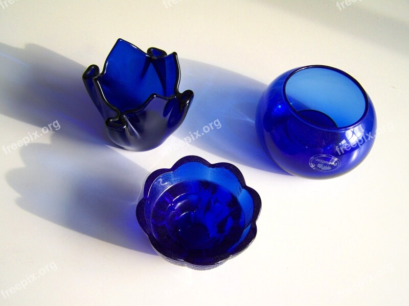 Blue Glass Objects Light Shadow Ornaments Free Photos