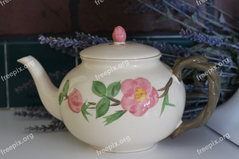 Teapot China Flower Beverage Design