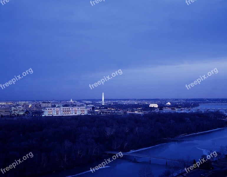 Washington Dc Skyline Cityscape River Urban