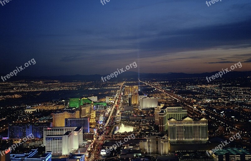 Las Vegas Strip Sunset Night Evening