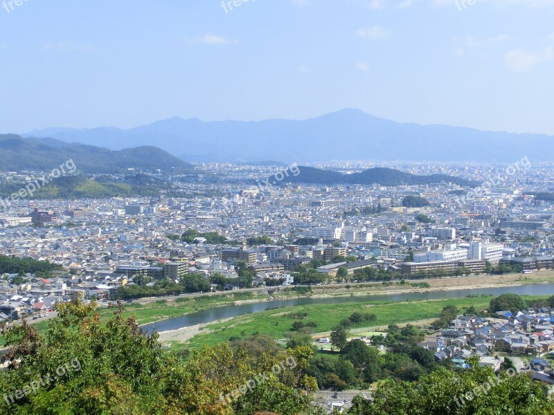 Kyoto Japan Cityscape City Mountain