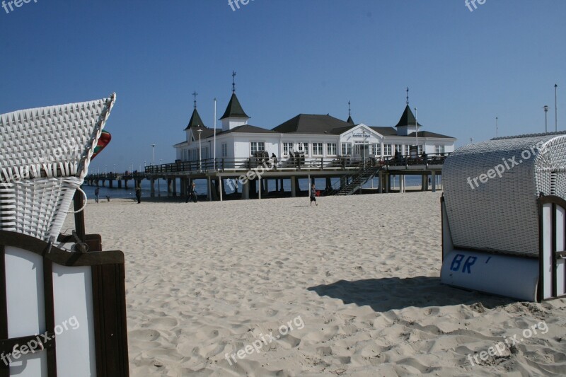 Beach Sand Baltic Sea Ahlbeck Sea Bridge