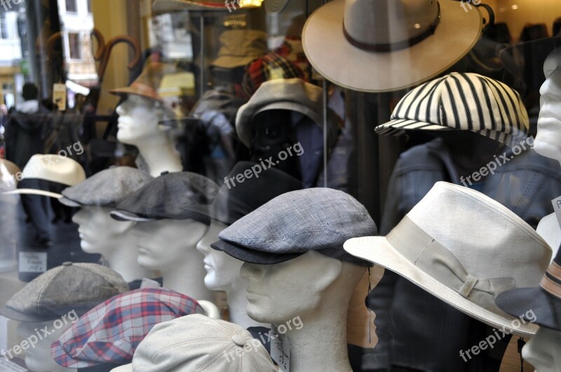 Hat Shop Window Shopping Fashion Men