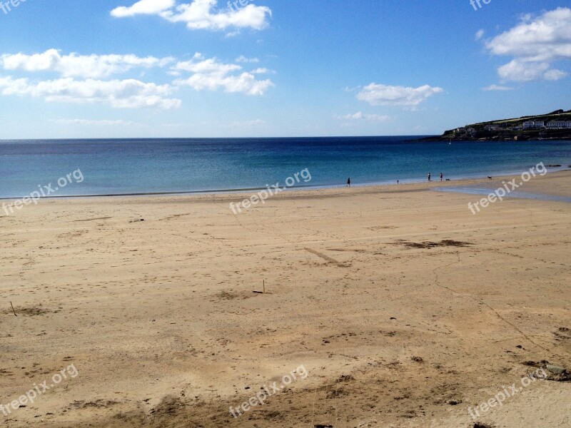 Beach Cornwall Uk Holiday Summer