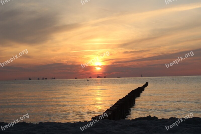 Baltic Sea Sun Sunset Vacations Beach