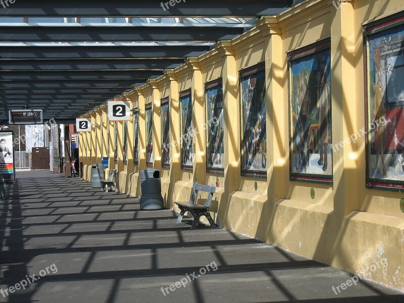 Railway Station Platform Perspective Train