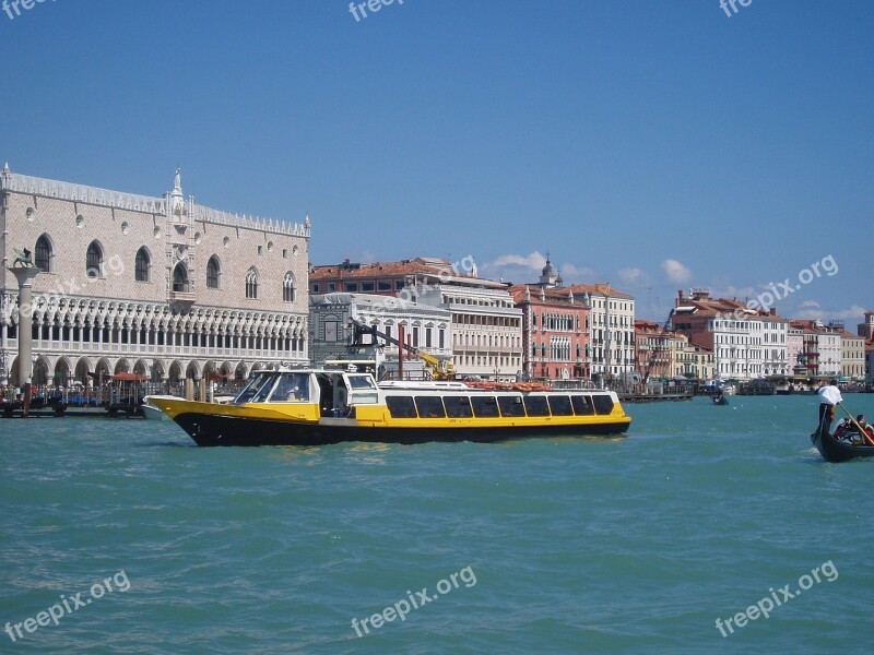 Boat Tourists Venice Canal Travel