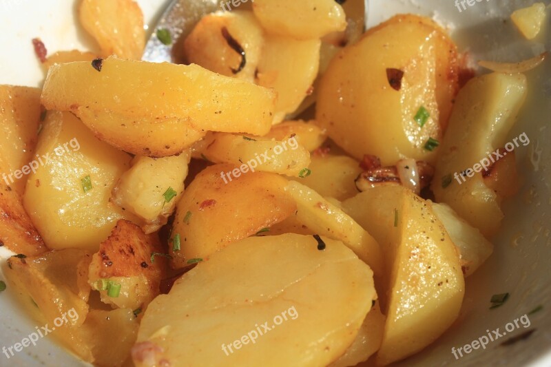 Fried Potatoes Potato Supplement Eat Food