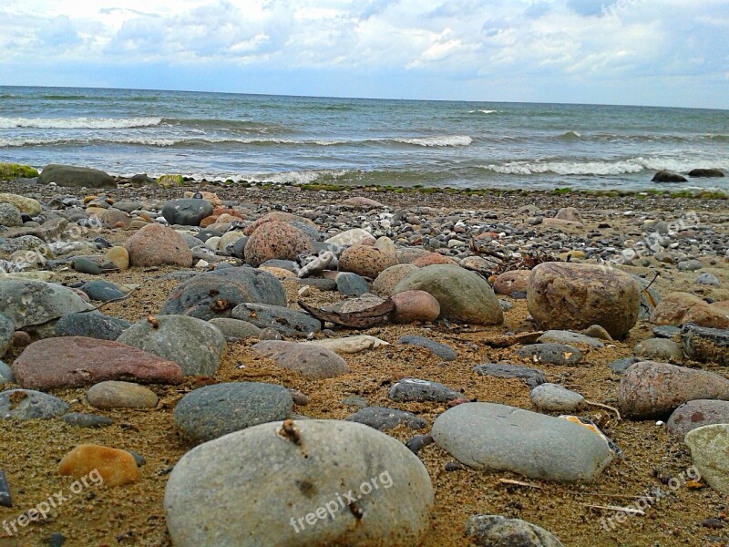 North Sea Stones Sea Sky Beach