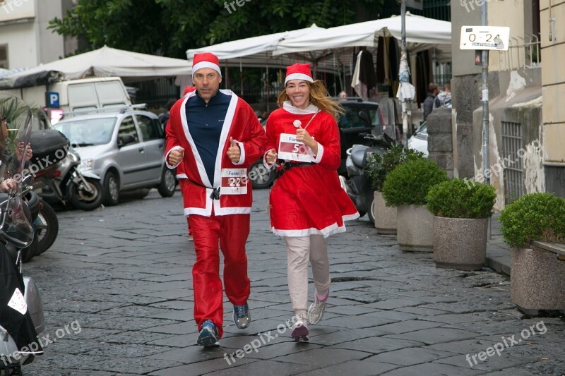 Marathon Santa Claus Race Christmas Free Photos