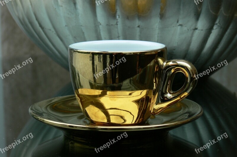 Cafe Coffee Luxury Gold Cup