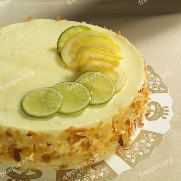 Lemon Cake Lime Almond Free Photos