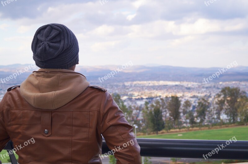 Man Observing Horizon View Young