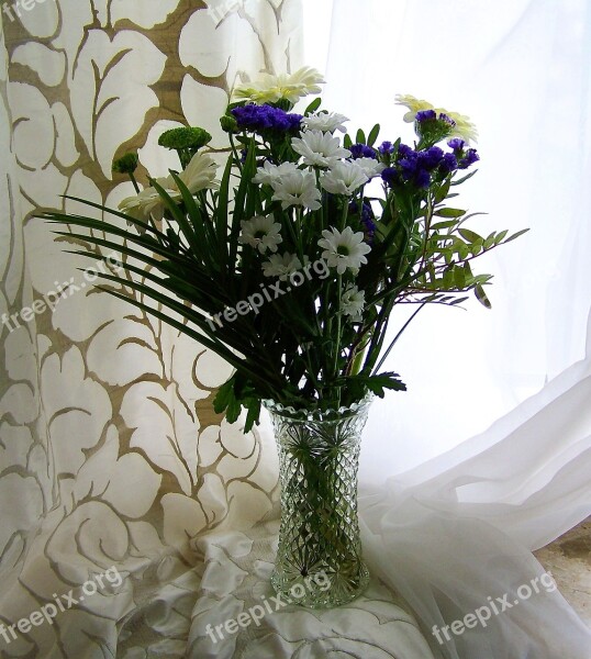 Flower Bouquet White Curtain Free Photos