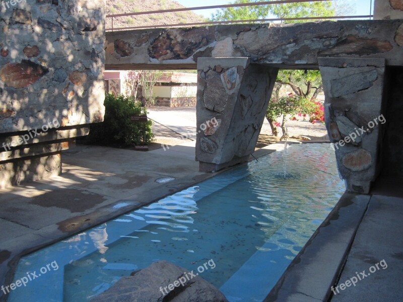 Frank Lloyd Wright Taliesin West Building Pond Free Photos