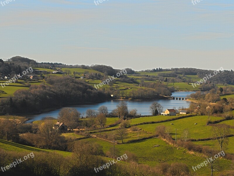 Landscape Lake Morvan Burgundy France