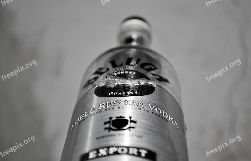 Vodka Bottle Beverage White Shot