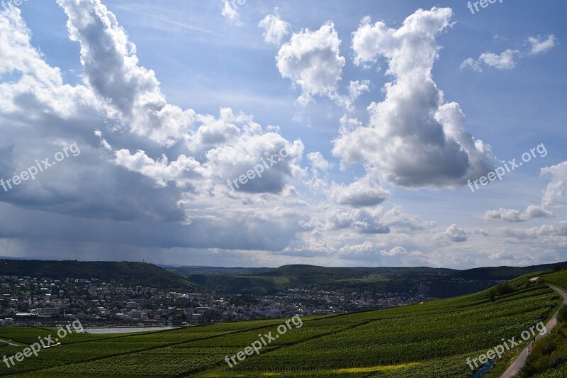 Sky Clouds Rheingau Landscape Free Photos