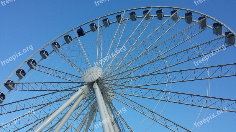 Blue Sky Giant Wheel Ferris Wheel Free Photos