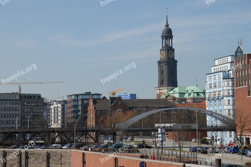 Hamburg Michel Cranes St Michaelis Church