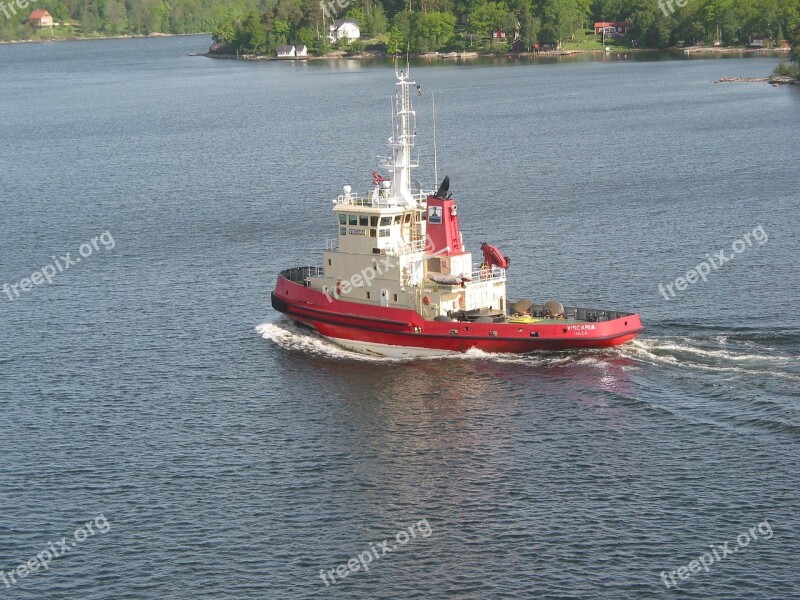 Tugboat Boat Ship Vessel Sea