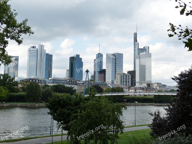 Frankfurt Hesse Skyscraper Architecture Main