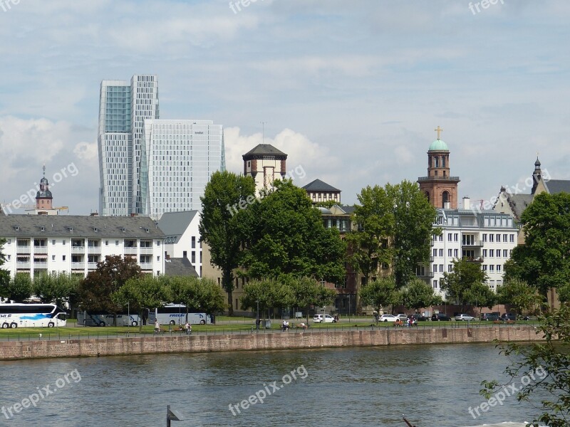 Frankfurt Hesse Skyscraper Architecture Main