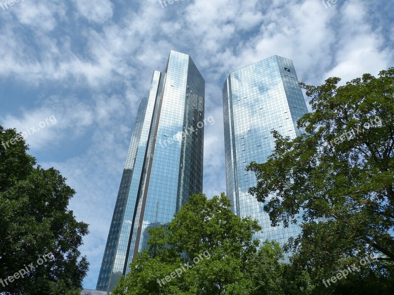 Frankfurt Hesse Skyscraper Architecture Main