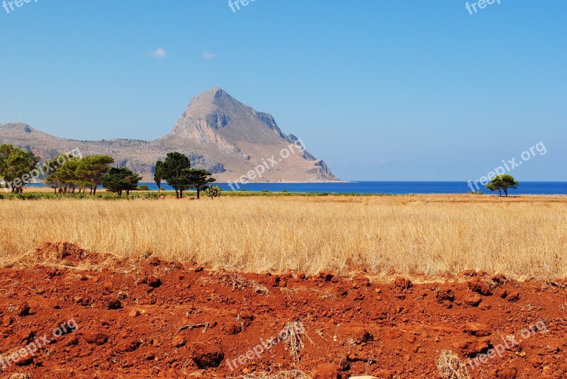 Sicily Open Space Landscape Mountain Summer